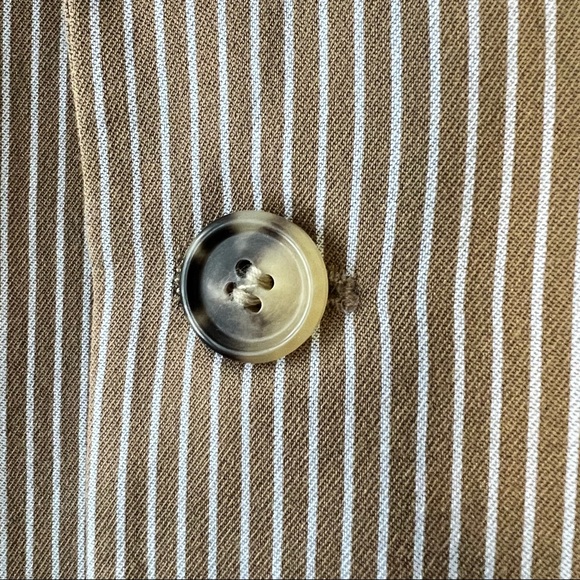 SOLD NWT vintage BOSS Hugo Boss cotton silk brown pinstripe oversized blazer XL - Picture 9 of 13